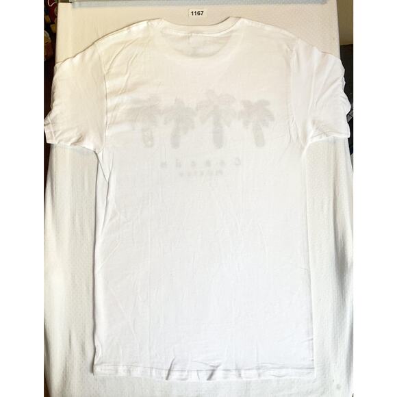 M&O Gold Men Shirt S White Graphic Print Palm Trees Cancun Mexico Short Sleeve - Picture 4 of 8